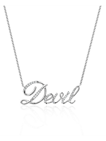 Колье с кулоном "Devil" из белого золота с бриллиантами, 1