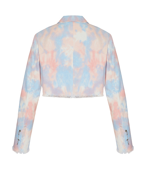 Укороченный розовый tie-dye жакет из денима, 2 Укороченный розовый tie-dye жакет из денима, 2