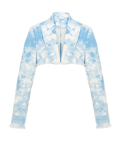 Голубой tie-dye жакет-болеро из денима, 1 Голубой tie-dye жакет-болеро из денима, 1