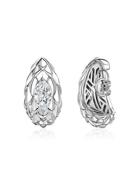 Серьги "Dragon" из белого золота с бриллиантами LG, 3 Серьги "Dragon" из белого золота с бриллиантами LG, 3