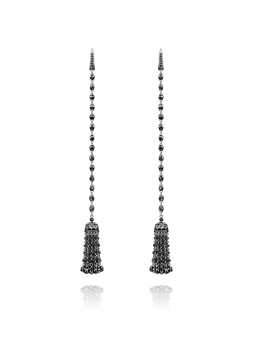 Серьги-кисти из черненого золота и черных бриллиантов, 1