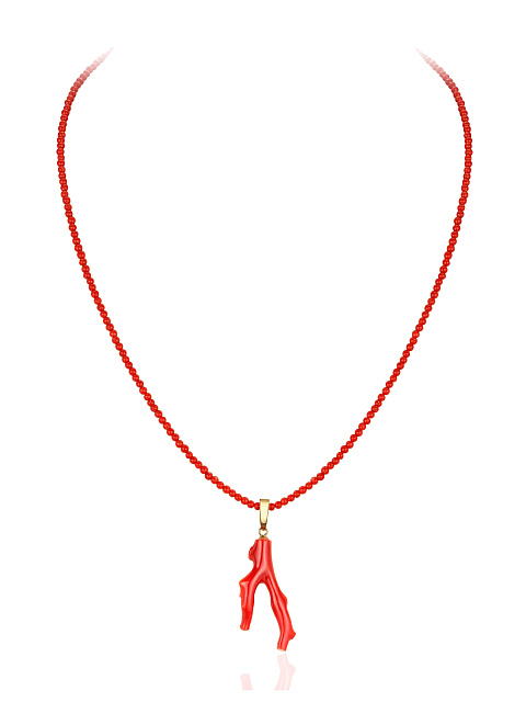 Колье с кулоном из коралла, 1 Колье с кулоном из коралла, 1