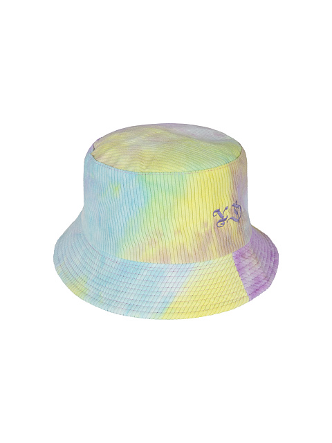 Tie-dye панама из вельвета с сиреневой вышивкой, 1 Tie-dye панама из вельвета с сиреневой вышивкой, 1
