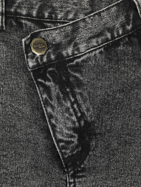Серые вареные джинсы с асимметричной застежкой, 3 Серые вареные джинсы с асимметричной застежкой, 3