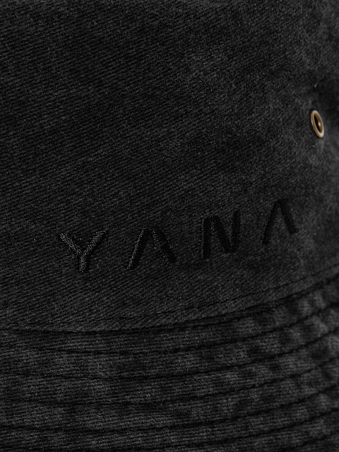 Черная хлопковая панама с вышивкой Yana, 3