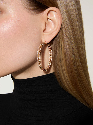Хупсы из розового золота с бриллиантами Rose Cut, 2