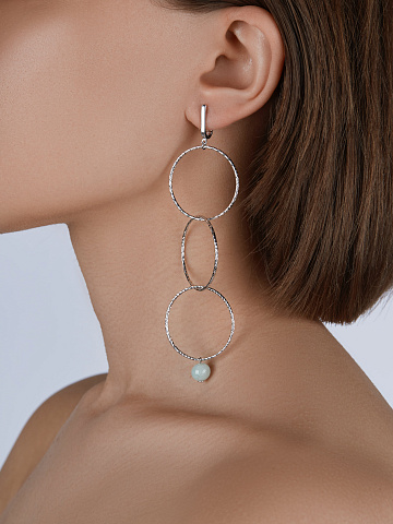 Серьги из серебра с жадеитом, 2
