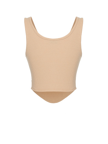 Бежевый топ из трикотажа, 2