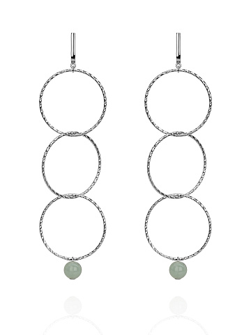 Серьги из серебра с жадеитом, 1