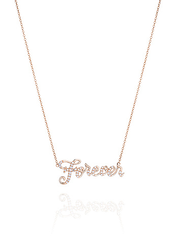 Колье с кулоном "Forever" из розового золота и бриллиантов, 1