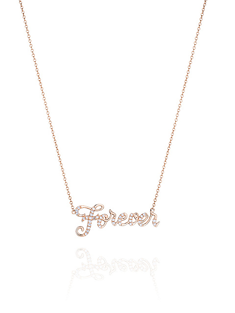 Колье с кулоном "Forever" из розового золота и бриллиантов, 1