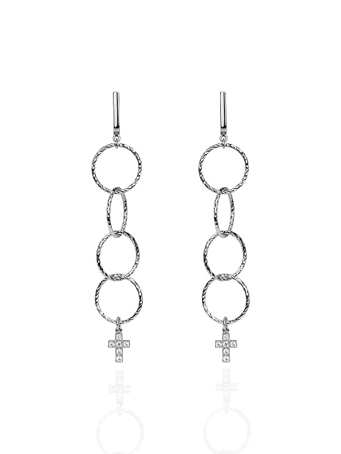 Серьги из серебра с фианитами, 1
