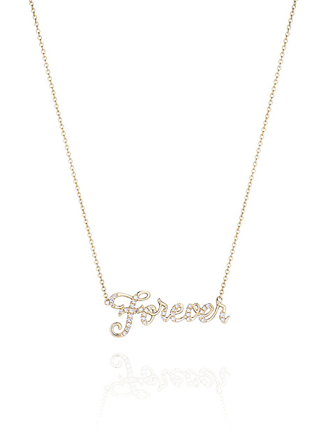 Колье с кулоном "Forever" из желтого золота с бриллиантами, 1 Колье с кулоном "Forever" из желтого золота с бриллиантами, 1