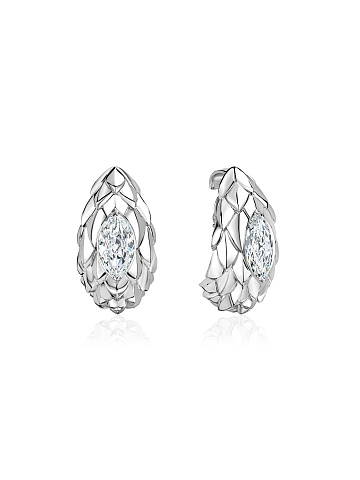Серьги "Dragon" из белого золота с бриллиантами LG, 1