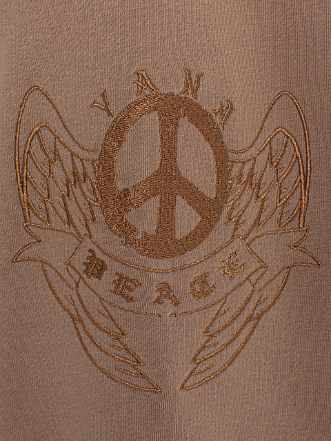 Бежевый хопковый костюм с вышивкой Peace, 4 Бежевый хопковый костюм с вышивкой Peace, 4