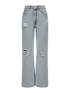 Джинсы из хлопка широкие, серо-голубого цвета YANA Jeans