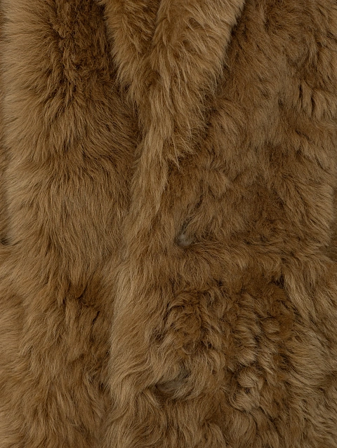 Коричневая укороченная шуба из овчины, 6
