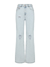 Джинсы из хлопка широкие, голубого цвета YANA Jeans