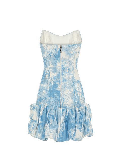 Голубое tie-dye платье-мини из денима, 2 Голубое tie-dye платье-мини из денима, 2