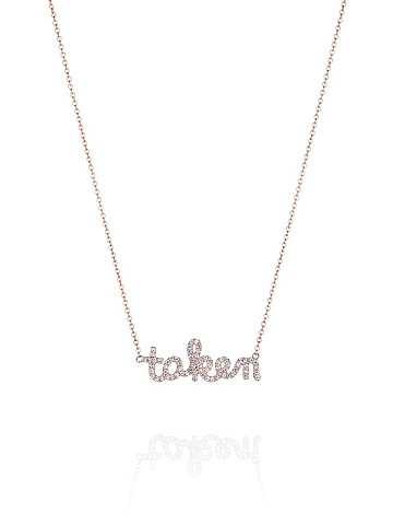 Колье с кулоном из розового золота с бриллиантами "taken", 1
