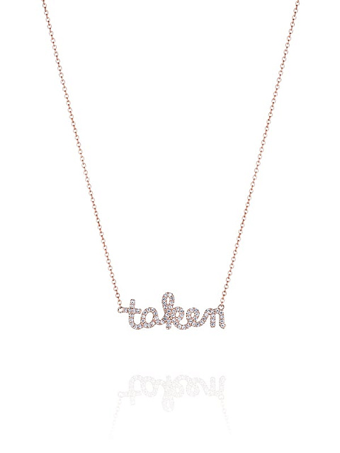Колье с кулоном из розового золота с бриллиантами "taken", 1