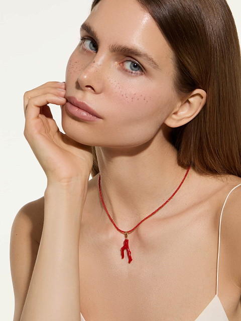 Колье с кулоном из коралла, 2 Колье с кулоном из коралла, 2