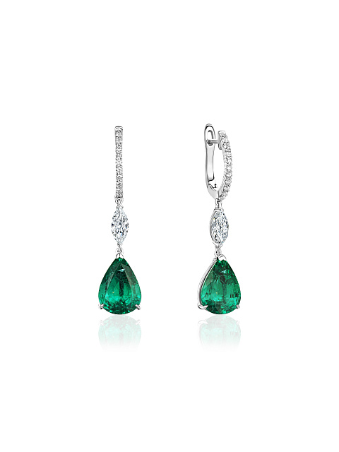 Серьги из белого золота с изумрудом, 1
