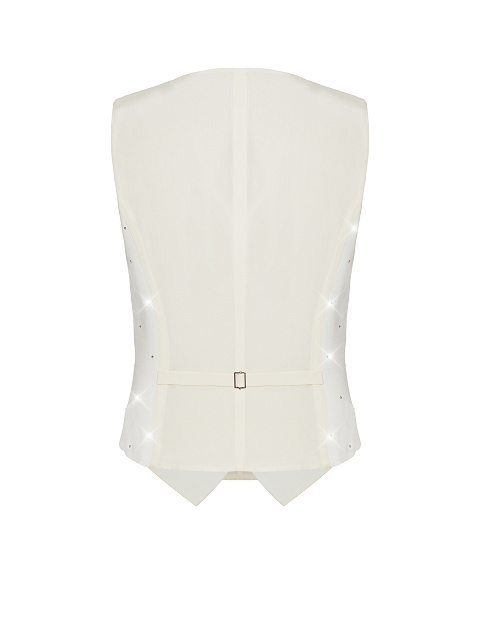Белый жилет из хлопка со стразами, 2 Белый жилет из хлопка со стразами, 2