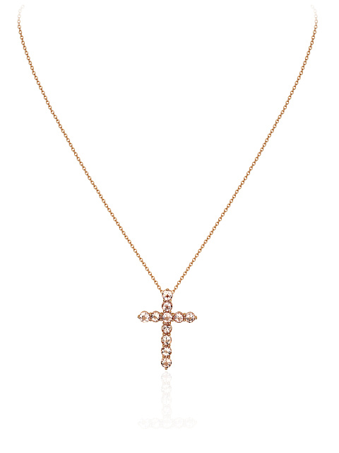 Колье с кулоном из розового золота с морганитами и бриллиантами, 1 Колье с кулоном из розового золота с морганитами и бриллиантами, 1