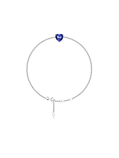 Браслет из серебра с синим фианитом, 1 Браслет из серебра с синим фианитом, 1
