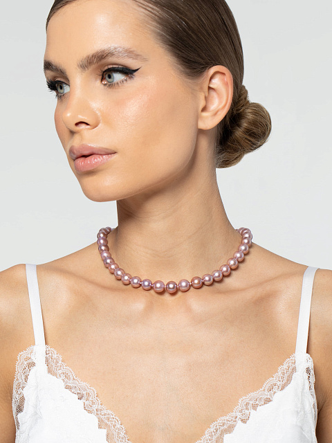 Колье из розового жемчуга с аметистом, 4 Колье из розового жемчуга с аметистом, 4