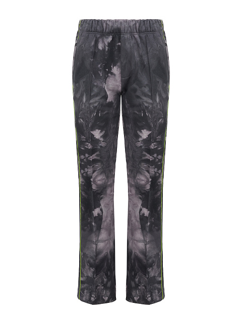 Серый tie-dye костюм с укороченной толстовкой и вышивкой YD, 3 Серый tie-dye костюм с укороченной толстовкой и вышивкой YD, 3