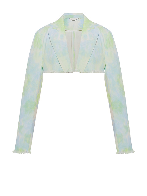 Зеленый tie-dye жакет-болеро из денима, 1 Зеленый tie-dye жакет-болеро из денима, 1
