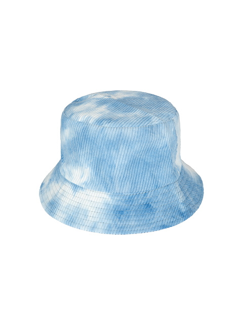 Голубая tie-dye панама из вельвета с бежевой вышивкой, 2 Голубая tie-dye панама из вельвета с бежевой вышивкой, 2