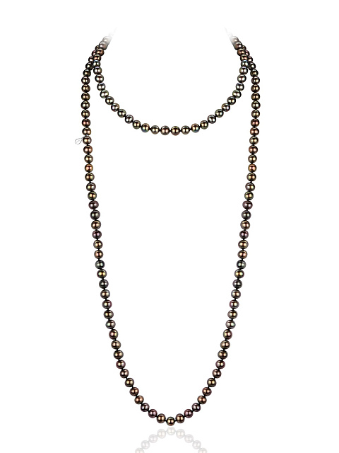 Колье из серебра с жемчугом, 120 см, 1 Колье из серебра с жемчугом, 120 см, 1