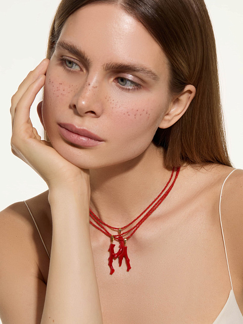 Колье с кулоном из коралла, 3