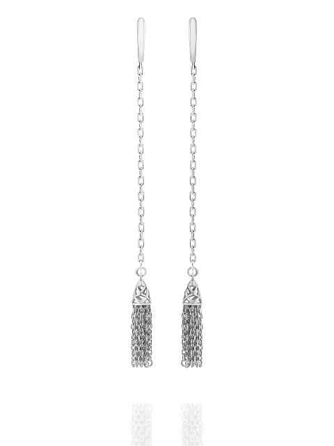 Короткие серьги-кисти из серебра, 1 Короткие серьги-кисти из серебра, 1