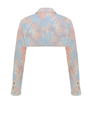 Розовый tie-dye жакет-болеро из денима, 2