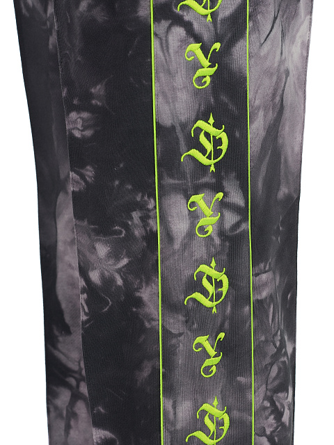 Серый tie-dye костюм с укороченной толстовкой и вышивкой YD, 5 Серый tie-dye костюм с укороченной толстовкой и вышивкой YD, 5