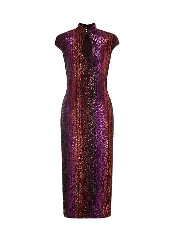 Платье-миди из трикотажа в пайетках, 1