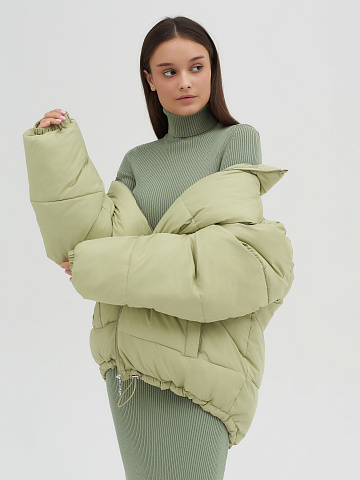 Фисташковый объемный пуховик, 2
