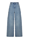 Джинсы из хлопка широкие,голубого цвета YANA Jeans, вышивка рыбы Джинсы из хлопка широкие,голубого цвета YANA Jeans, вышивка рыбы