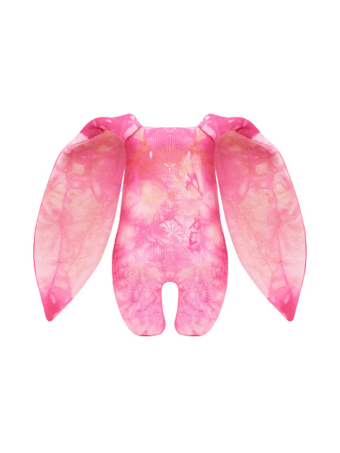 Игрушка "Заяц" розовая tie-dye с вышивкой, 1 Игрушка "Заяц" розовая tie-dye с вышивкой, 1