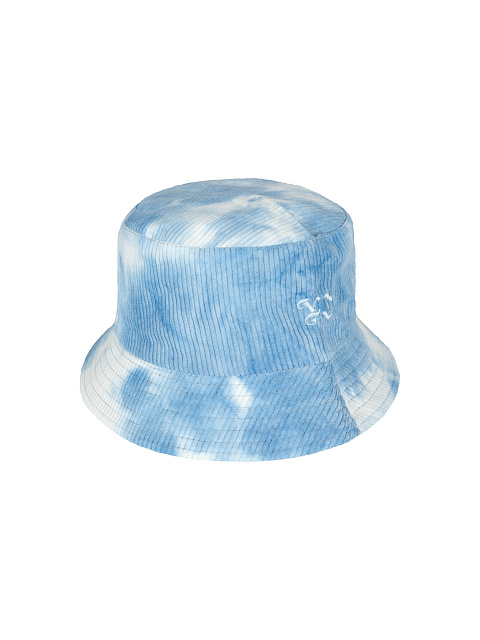Голубая tie-dye панама из вельвета с голубой вышивкой, 1 Голубая tie-dye панама из вельвета с голубой вышивкой, 1