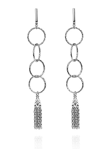 Длинные серьги-кисти из серебра, 1