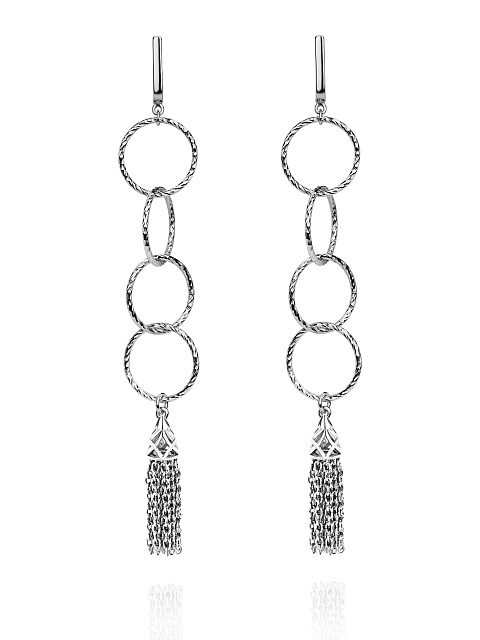 Длинные серьги-кисти из серебра, 1 Длинные серьги-кисти из серебра, 1