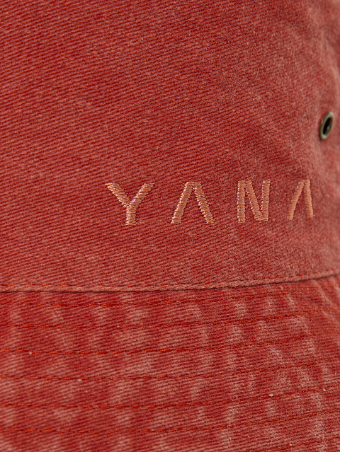 Красная хлопковая панама с вышивкой Yana, 3