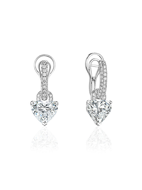 Серьги из белого с бриллиантами LG в огранке «сердце», 1