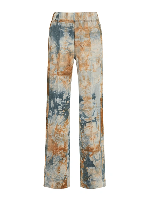 Голубой tie-dye костюм с укороченной толстовкой и вышивкой в виде васильков, 3 Голубой tie-dye костюм с укороченной толстовкой и вышивкой в виде васильков, 3