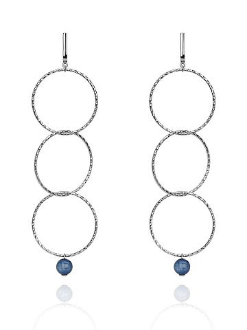 Серьги из серебра с кианитом, 1